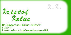 kristof kalus business card
